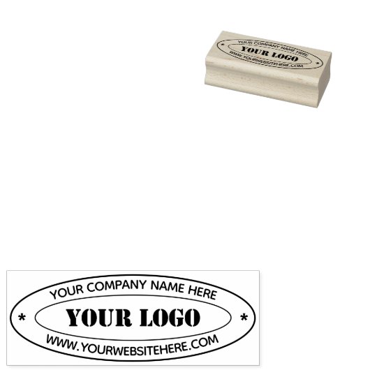 Gepersonaliseerde Bedrijf Logo Tekst Ovaal Rubber  Rubberstempel (Gestempeld)