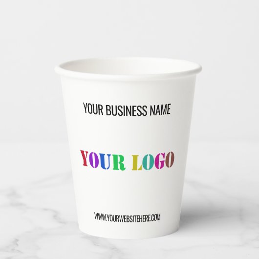 Gepersonaliseerde Bedrijf Logo Tekst Papier Cups S Papieren Bekers (Voorkant)