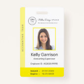 Gepersonaliseerde Bedrijfs Moderne Medewerker ID Q Badge (Voorkant)