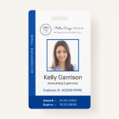 Gepersonaliseerde Bedrijfs Moderne Medewerker ID Q Badge (Voorkant)