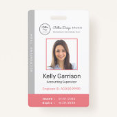 Gepersonaliseerde Bedrijfs Moderne Medewerker ID Q Badge (Voorkant)