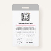 Gepersonaliseerde Bedrijfs Moderne Medewerker ID Q Badge (Achterkant)