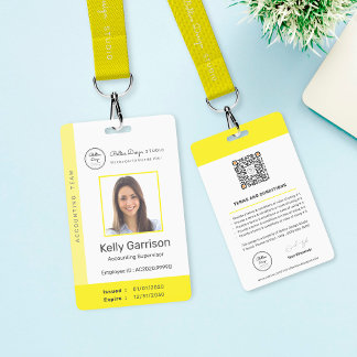 Gepersonaliseerde Bedrijfs Moderne Medewerker ID Q Badge