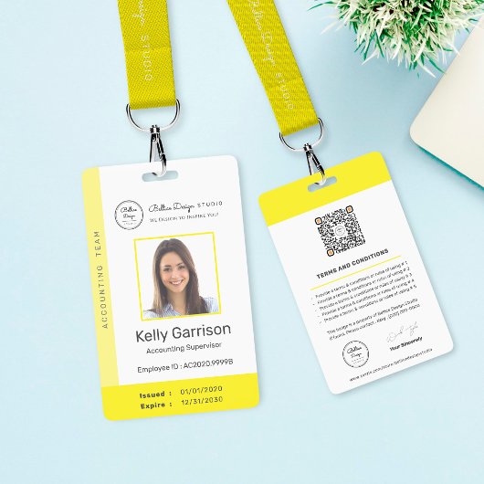 Gepersonaliseerde Bedrijfs Moderne Medewerker ID Q Badge