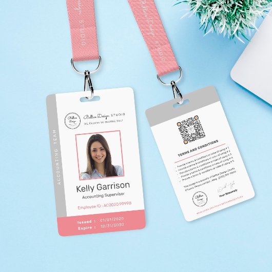 Gepersonaliseerde Bedrijfs Moderne Medewerker ID Q Badge