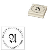 Gepersonaliseerde Bedrijfs Monogram Ronde Rubberst Rubberstempel (Gestempeld)