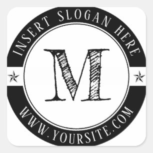 Gepersonaliseerde Bedrijfs Monogram Ronde Vierkant Vierkante Sticker