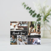 Gepersonaliseerde Bedrijfsfoto collage Dank u Briefkaart (Staand voorkant)