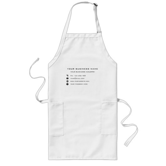 Gepersonaliseerde Bedrijfsinformatie Business Scho Lang Schort (Voorkant)