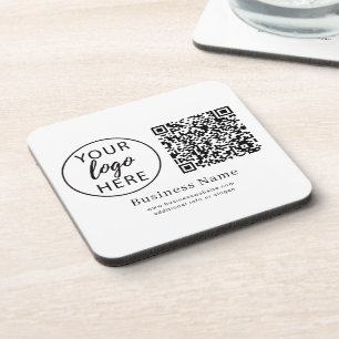 Gepersonaliseerde bedrijfslogo QR-code naam Bier Onderzetter