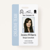 Gepersonaliseerde bedrijfsmedewerker Dusty Blue ID Badge (Voorkant)