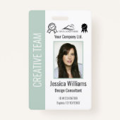 Gepersonaliseerde bedrijfsmedewerker Pastel Green  Badge (Voorkant)