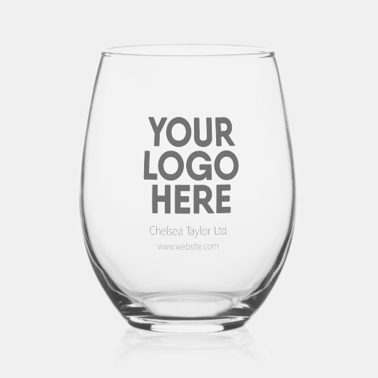 Gepersonaliseerde bedrijfsnaam Logo Wijnglas Zonder Voet (Voorkant)