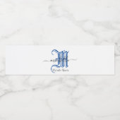 gepersonaliseerde bedrijfsnaam met monograminitiaa waterfles etiket (Enkel label)