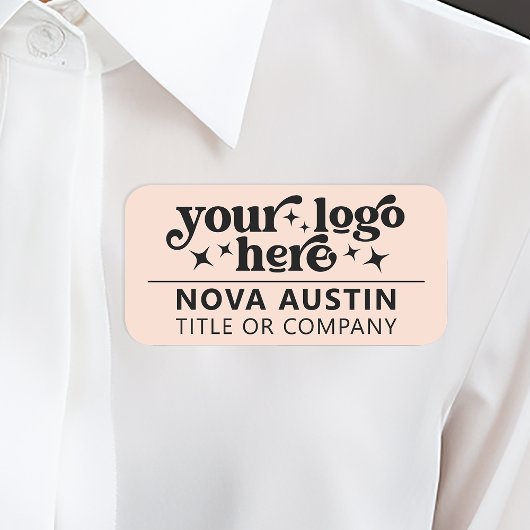 Gepersonaliseerde bedrijfsnaam werknemer tag met L