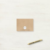 Gepersonaliseerde Bedrijfsvoering Logo Rustic Kraf Post-it® Notes (Op bureau)