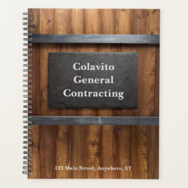 Gepersonaliseerde bedrijven die hout en leisteen p planner