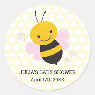Gepersonaliseerde Bee Baby shower Stickers - Baby 