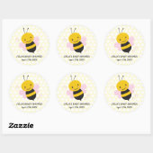 Gepersonaliseerde Bee Baby shower Stickers - Baby  (Vel)