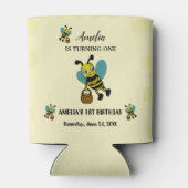 Gepersonaliseerde Bee thema 1e Verjaardagsfeest Blikjeskoeler (Achterkant)