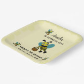 Gepersonaliseerde Bee thema 1e Verjaardagsfeest Papieren Bordje (Gebogen)