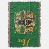 Gepersonaliseerde Bee & Wildflowers - Deken (Voorkant Verticaal)