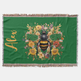 Gepersonaliseerde Bee & Wildflowers - Deken