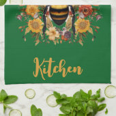 Gepersonaliseerde Bee & Wildflowers - Theedoek (Gevouwen)