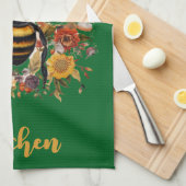 Gepersonaliseerde Bee & Wildflowers - Theedoek (Quarter Fold)
