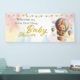 Gepersonaliseerde Beer Baby shower welkomstbanner Spandoek