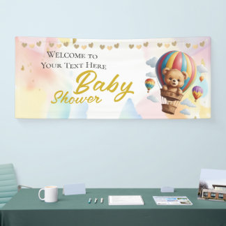 Gepersonaliseerde Beer Baby shower welkomstbanner Spandoek