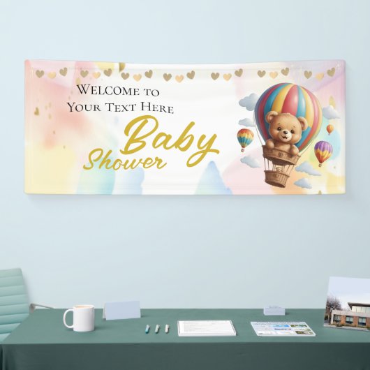 Gepersonaliseerde Beer Baby shower welkomstbanner Spandoek (Beurs)