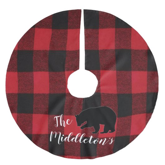 Gepersonaliseerde Beer Bla Kerstboom Rok (Voorkant)