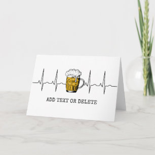 Gepersonaliseerde Beer Heartbeat  Beer Lover  Kaart