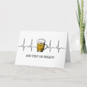 Gepersonaliseerde Beer Heartbeat Beer Lover Kaart (Voorkant)