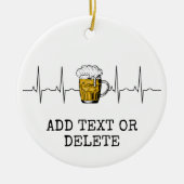 Gepersonaliseerde Beer Heartbeat  Beer Lover Keramisch Ornament (Voorkant)