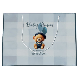 Gepersonaliseerde Beer Jean Baby shower Gift Bag Groot Cadeauzakje
