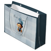 Gepersonaliseerde Beer Jean Baby shower Gift Bag Groot Cadeauzakje (Voorkant Gekanteld)
