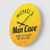 Gepersonaliseerde Beer Man Cave Grote Klok (Hoek)
