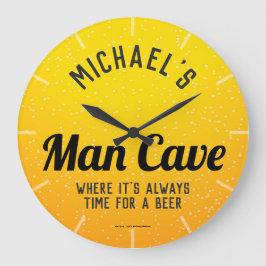 Gepersonaliseerde Beer Man Cave Grote Klok