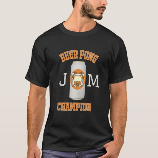 Gepersonaliseerde Beer Pong Champion T-Shirt (Voorkant)