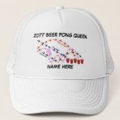 Gepersonaliseerde Beer Pong Queen Trucker Pet (Voorkant)