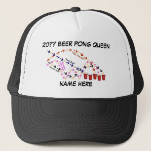Gepersonaliseerde Beer Pong Queen Trucker Pet