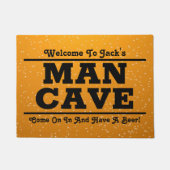 Gepersonaliseerde Beer Theme Man Cave Deurmat (Voorkant)