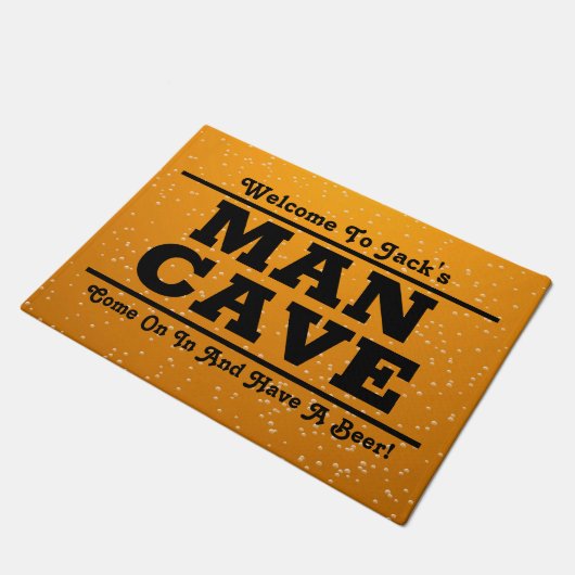 Gepersonaliseerde Beer Theme Man Cave Deurmat (Schuin)