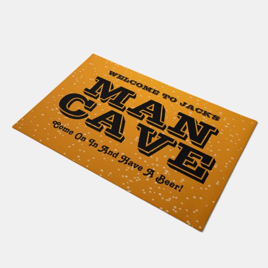 Gepersonaliseerde Beer Theme Man Cave Deurmat (Schuin)