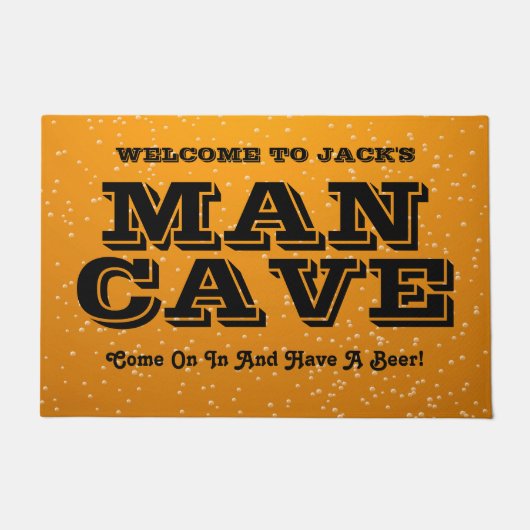 Gepersonaliseerde Beer Theme Man Cave Deurmat (Voorkant)