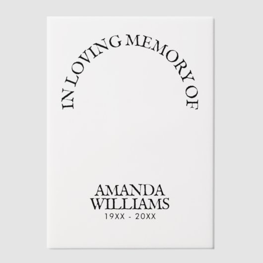 Gepersonaliseerde begrafenis vellum uitnodigingen (Voorkant)
