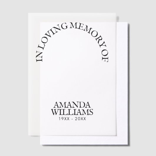Gepersonaliseerde begrafenis vellum uitnodigingen (Offset)