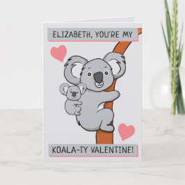 Gepersonaliseerde begroeting Cute Koala-ty Valenti Kaart